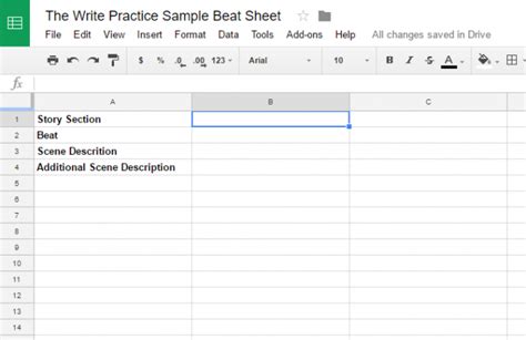 Beat Sheet Template Google Docs